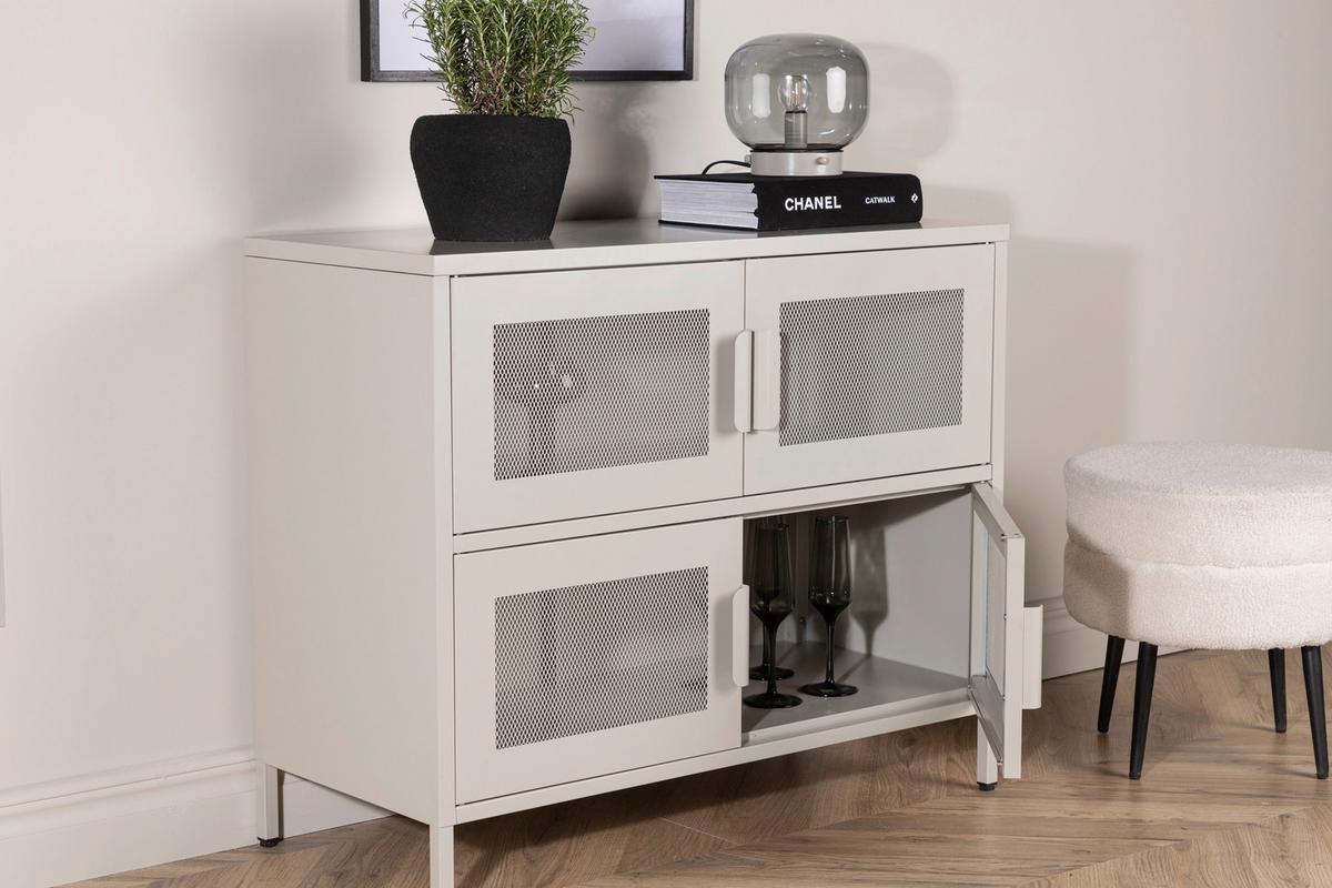 Sideboard Nett - Beige, Design, Metall (90/75/40cm) - Livetastic