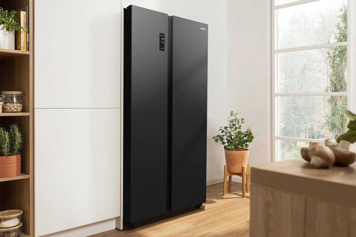 Side-by-side Nrr9185eabxl Advanced - Schwarz, MODERN, Glas/Kunststoff (91,5/178,6/67cm) - Gorenje