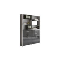 Office Edition B: 168,6 cm Grau/Anthrazit - Anthrazit Hochglanz/Grau, MODERN, Holzwerkstoff (168,8/227,2/33cm) - MID.YOU