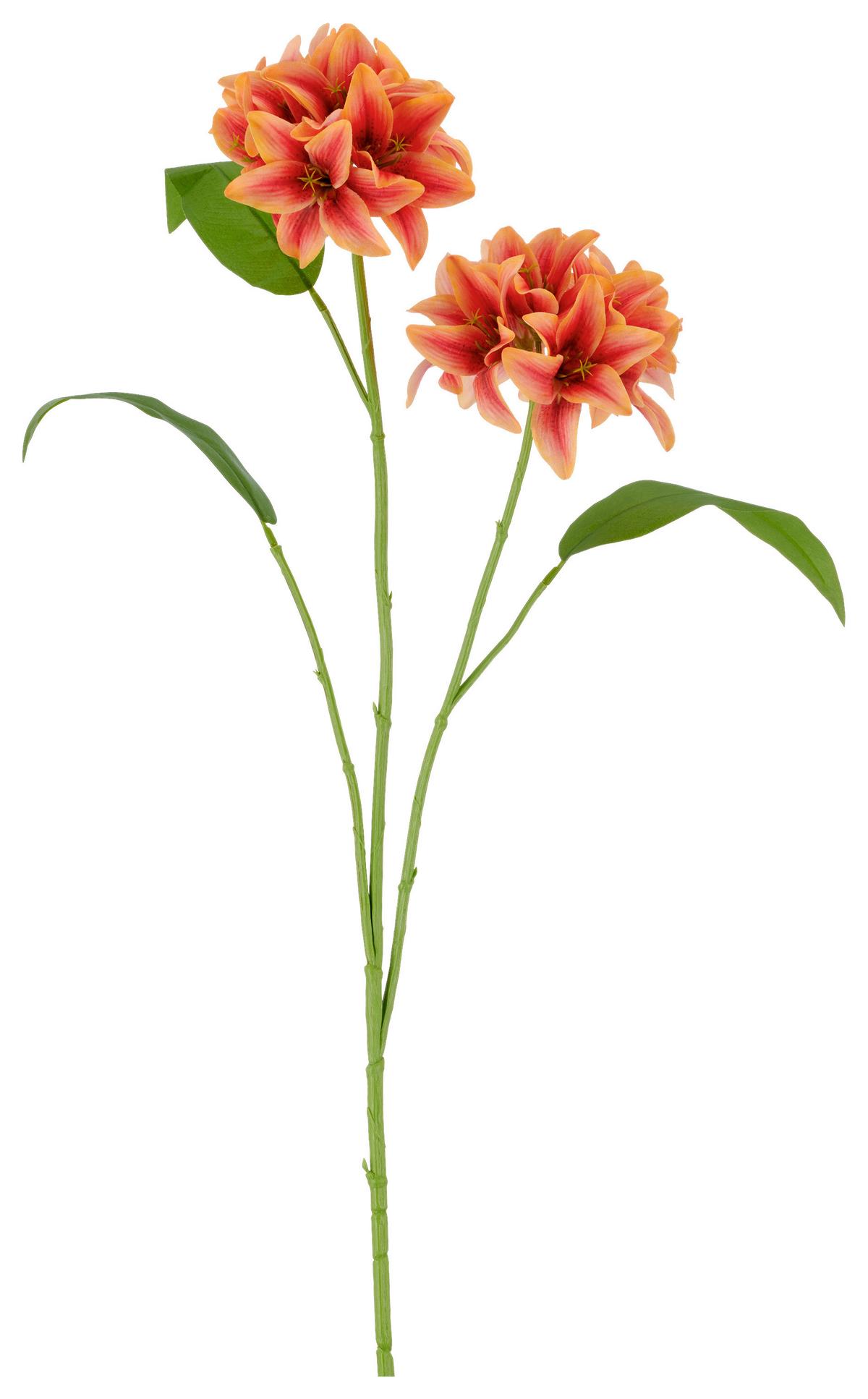 Umělá květina lilie LILIE I -PAZ- - oranžová/zelená, Basics, kov/textil (78cm) - Mömax