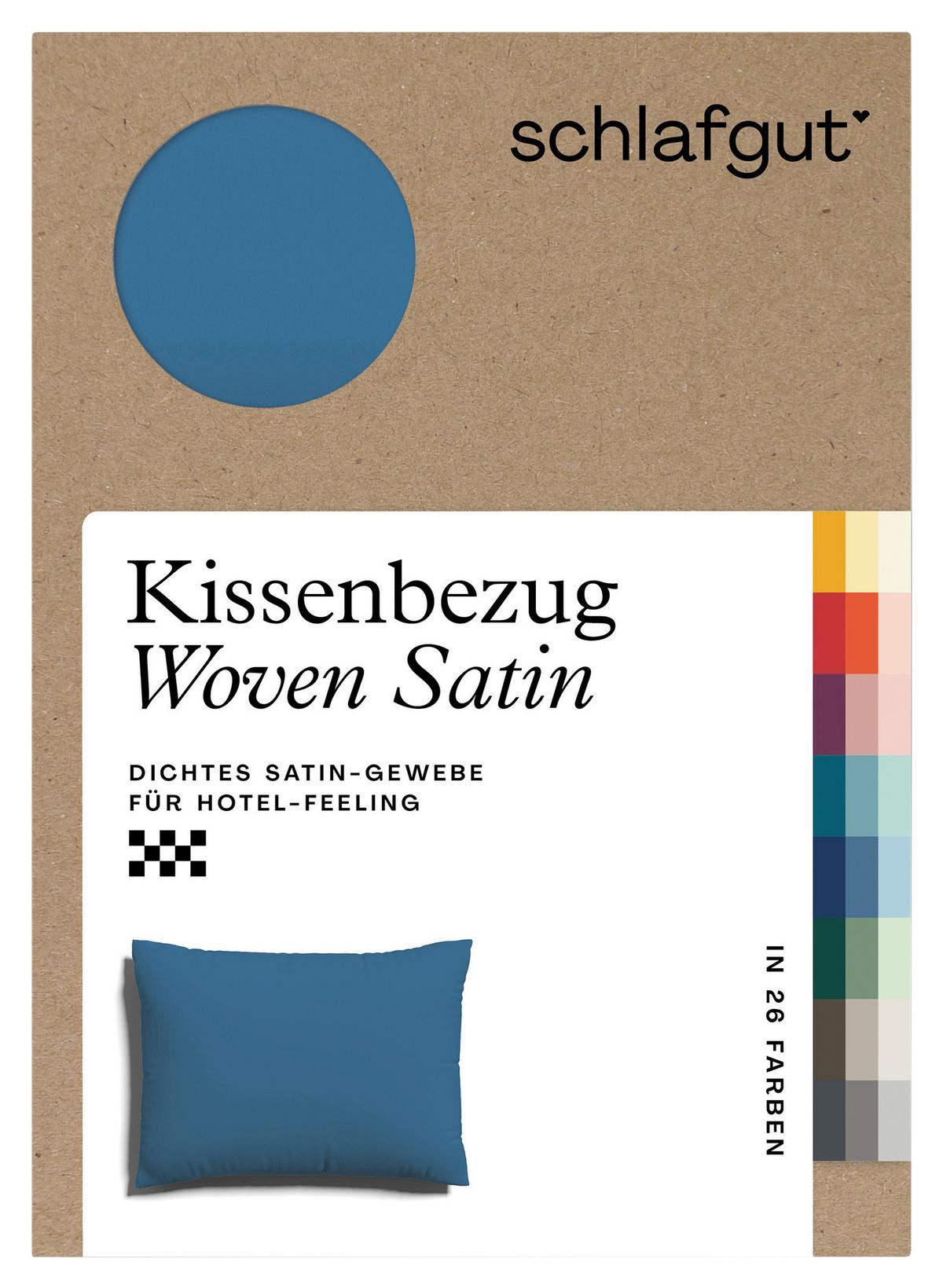 Kopfpolsterbezug Woven Satin - Blau, Basics, Textil (70/90cm) - Schlafgut