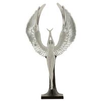 Skulptur Kunststoff, Silver/schwarz - Basics, Kunststoff (26/48/9cm)