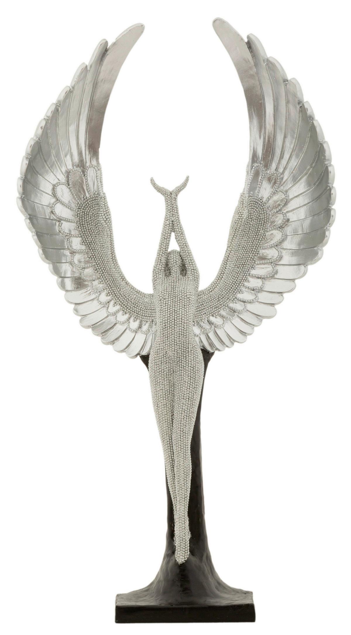 Skulptur Kunststoff, Silver/schwarz - Basics, Kunststoff (26/48/9cm)