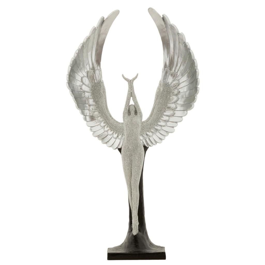 SKULPTUR Kunststoff, Silver/Schwarz