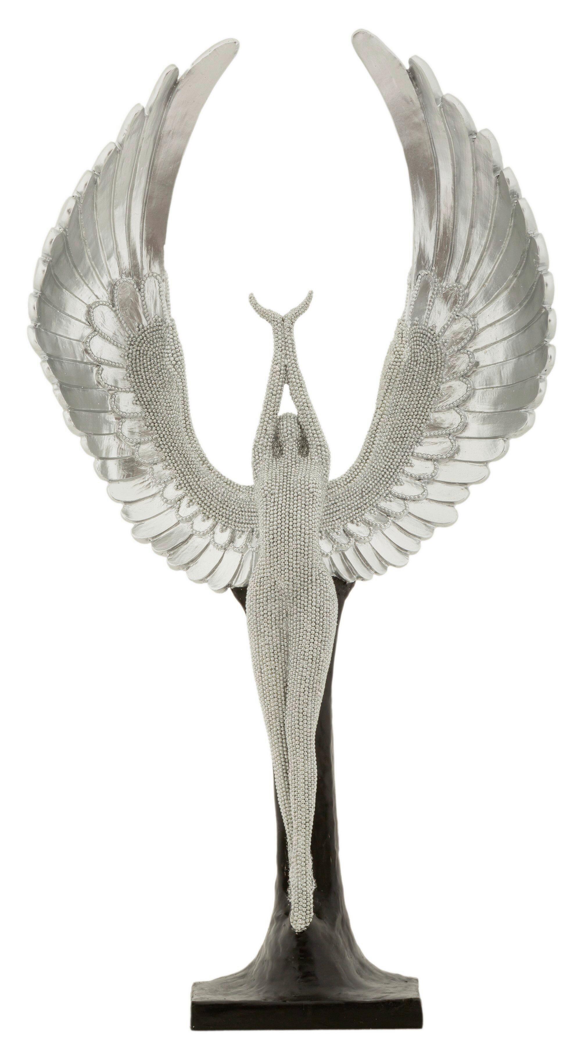 Skulptur Kunststoff, Silver/Schwarz