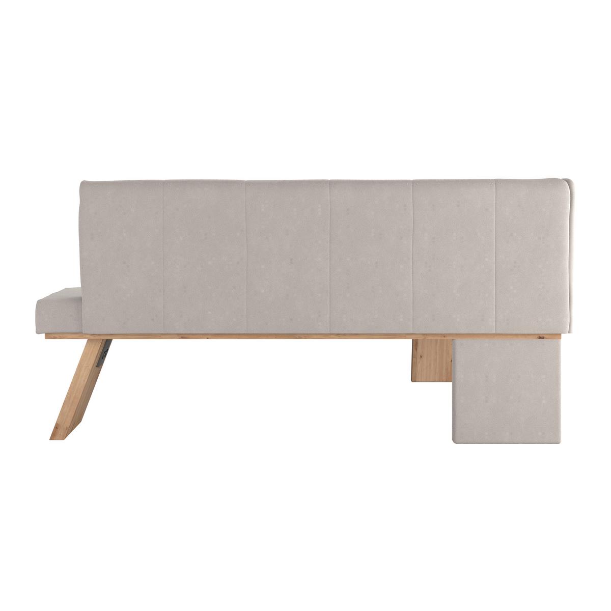 Eckbank Emma Ii Webstoff Weiß, B: 140 Cm - Eichefarben/Weiß, KONVENTIONELL, Holzwerkstoff/Textil (140/160cm)