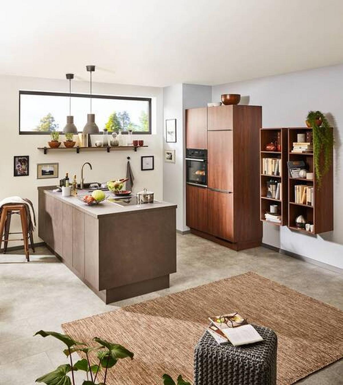 Front: Nussbaum Milano Nb. Front Singapur - Nussbaumfarben, MODERN, Holzwerkstoff - Vertico