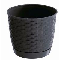 Virágcserép Ratolla 22cm - barna, műanyag (22cm)