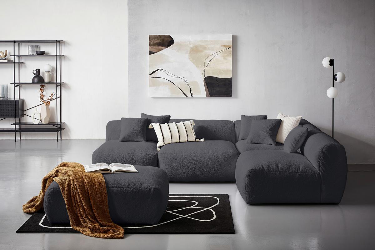 Modul Sofa Bloom 2er-sofa Dunkelgrau - Dunkelgrau, Trend, Textil (100/70/122cm) - Livetastic