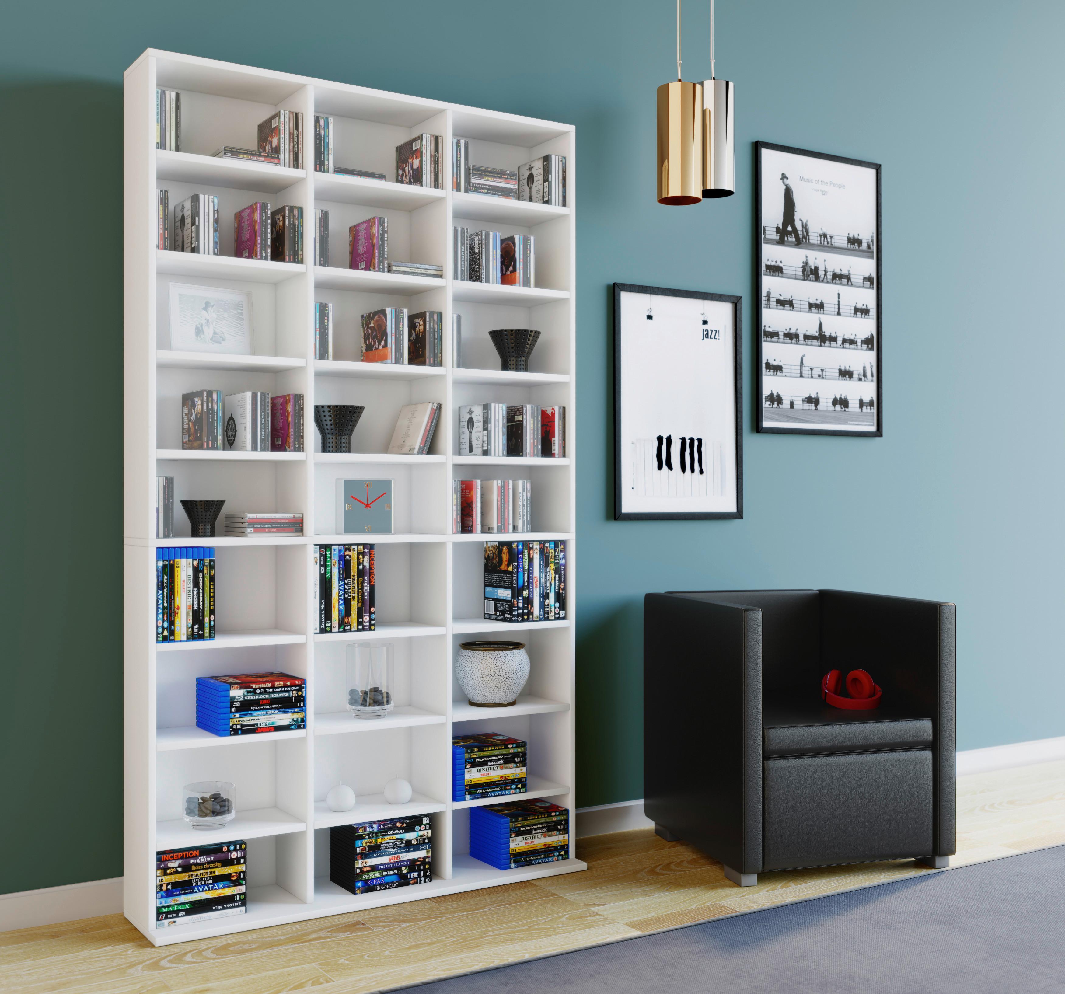 Regál  Megosa Maxi bílá - bílá, Konvenční, kompozitní dřevo (102/183/18 (23)cm) - MID.YOU