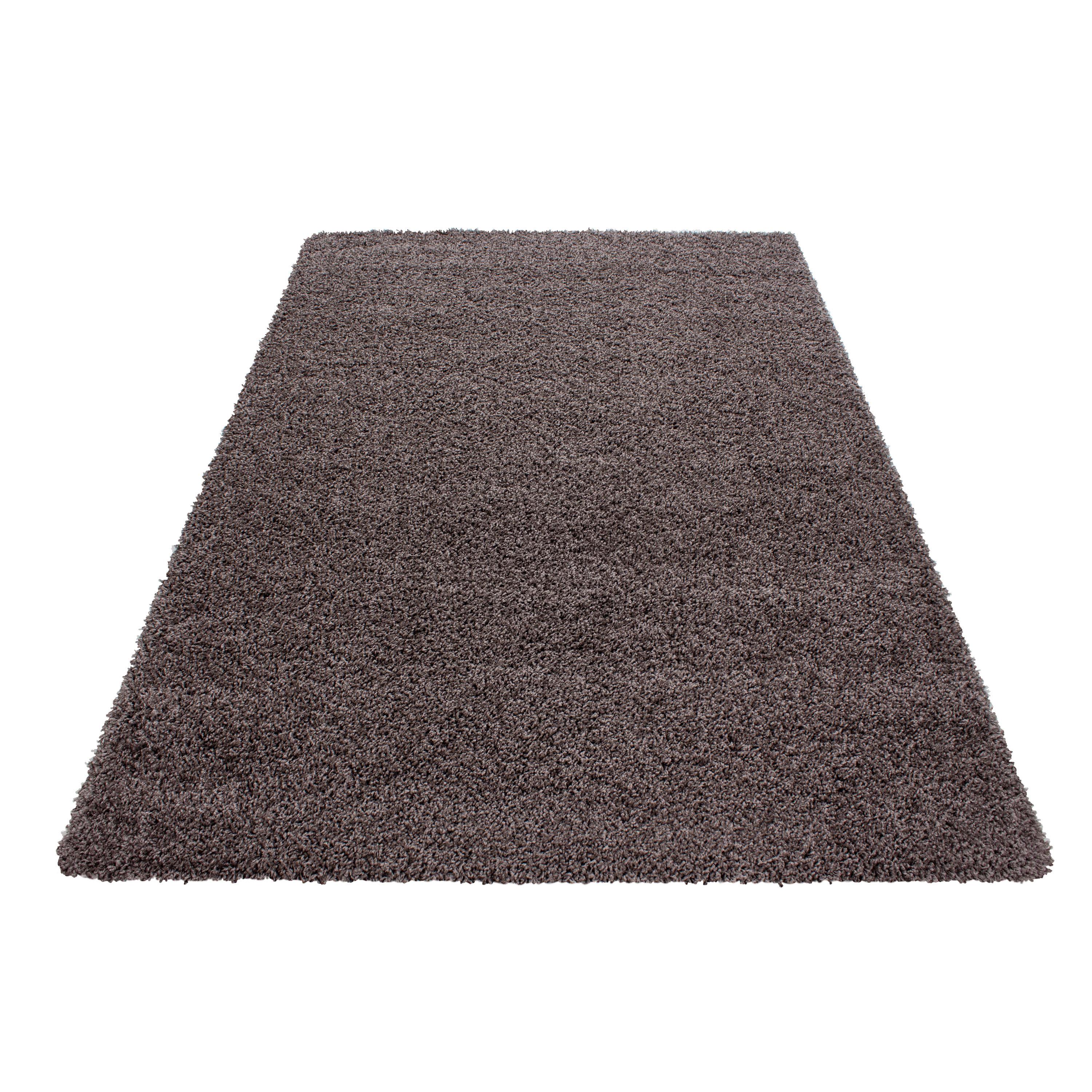 Hochflor Teppich Taupe Dream 65x130 Cm - Taupe, KONVENTIONELL, Textil (65/130cm) - Novel