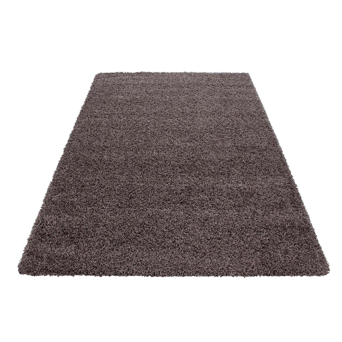 Hochflor Teppich Taupe Dream 80x150 cm - Taupe, KONVENTIONELL, Textil (80/150cm)