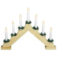 Adventi Gyertyatartó 7db Gyertyával - fehér/zöld, Konventionell, műanyag (40/5/30cm)