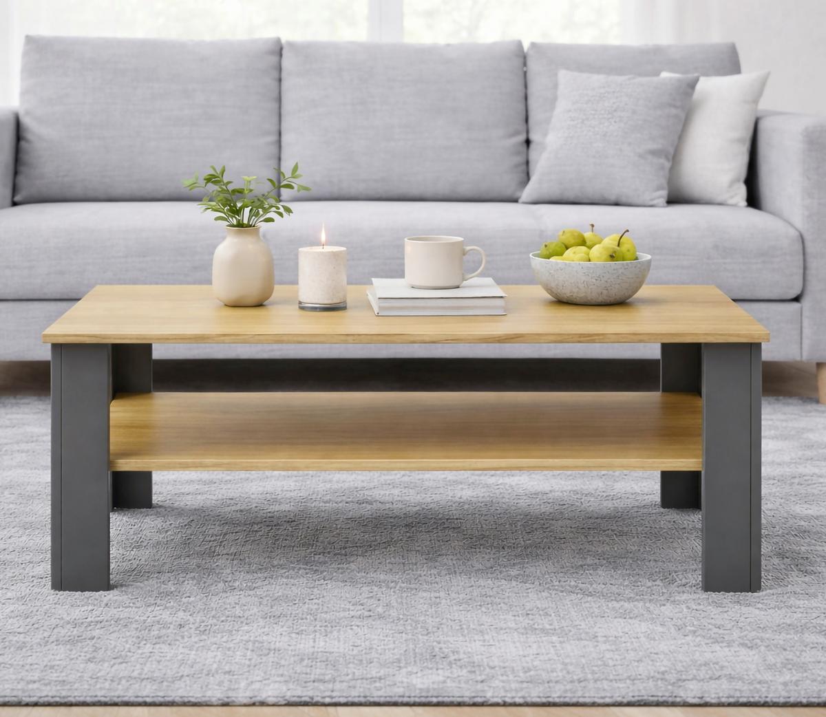 KONFERENČNÝ STOLÍK DISALO - medová/antracitová, Design, kompozitné drevo (100/55/44cm) - Livetastic