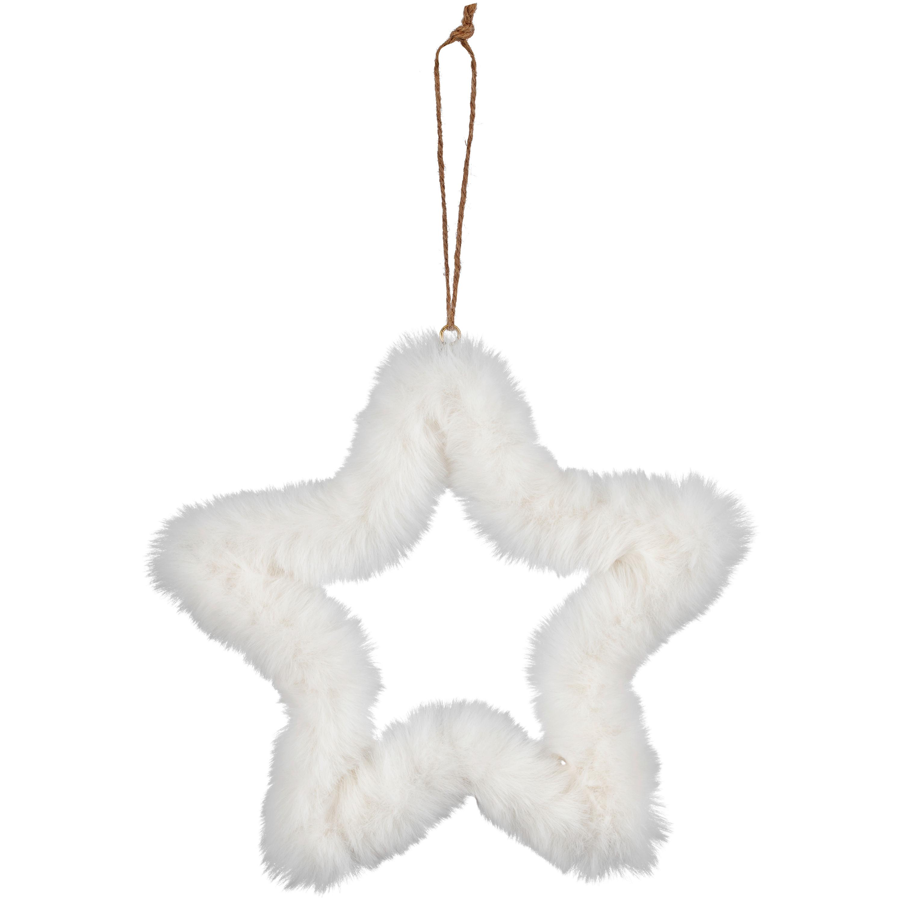 Dekor Csillag Laura - fehér, Basics, textil (21/21cm)