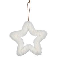 Dekor Csillag Laura - fehér, Basics, textil (21/21cm)