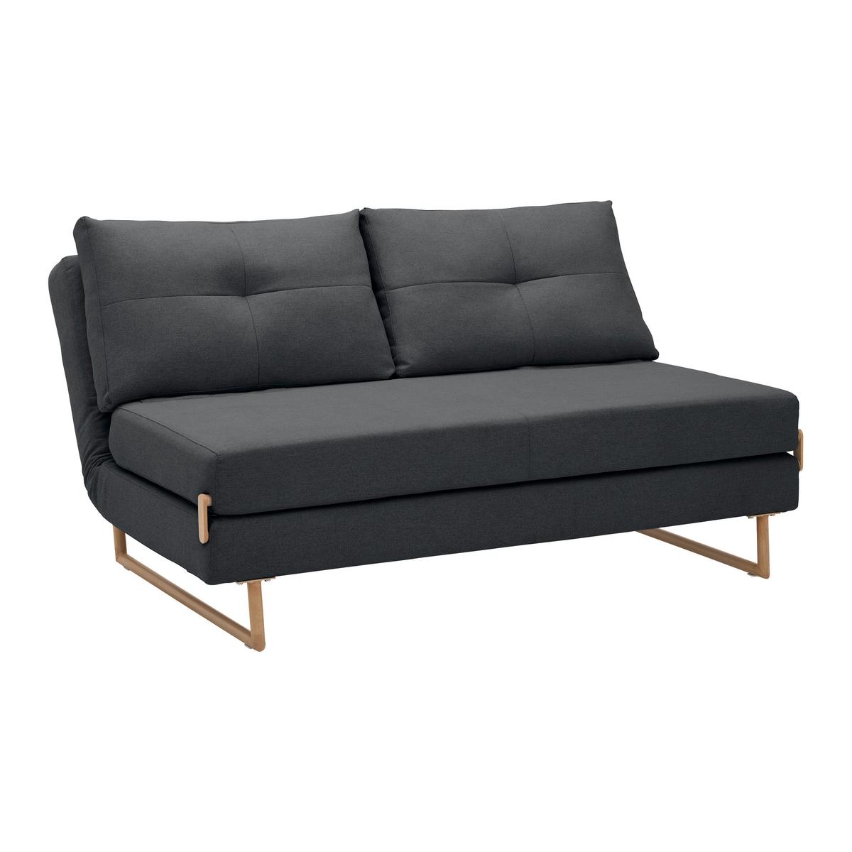 Rozkládací pohovka MALIC tmavěšedá - barvy dubu/tmavě šedá, Moderní, kov/textil (150/84/90cm) - Bessagi Home