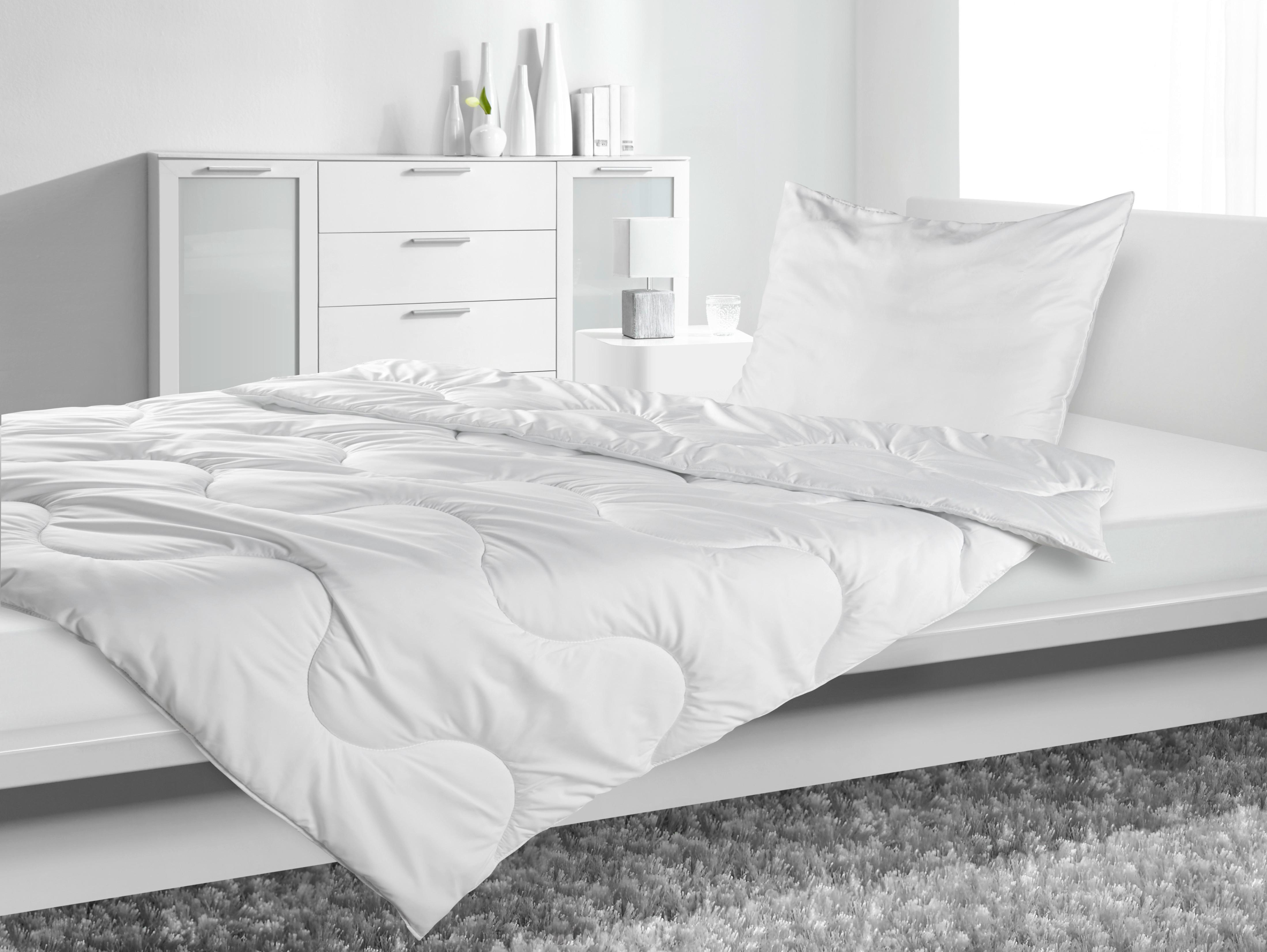 Přikrývka Zilly, 200/200cm, Bílá - bílá, textil (200/220cm) - Nadana
