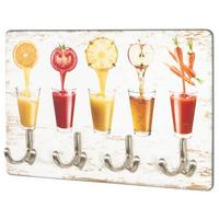 Schlüsselboard Mit 4 Haken Multicolor BxH: 30x21 cm - Multicolor, Basics, Holzwerkstoff/Metall (30/21/5cm)