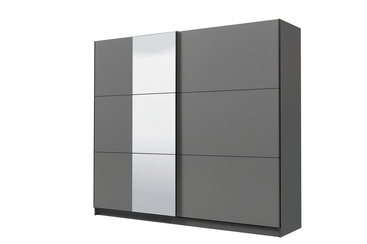 Tolóajtós Szekrény Sierra 236/210 Cm - antracit/fehér, Basics, faalapú anyag (236,5/210/62,5cm)