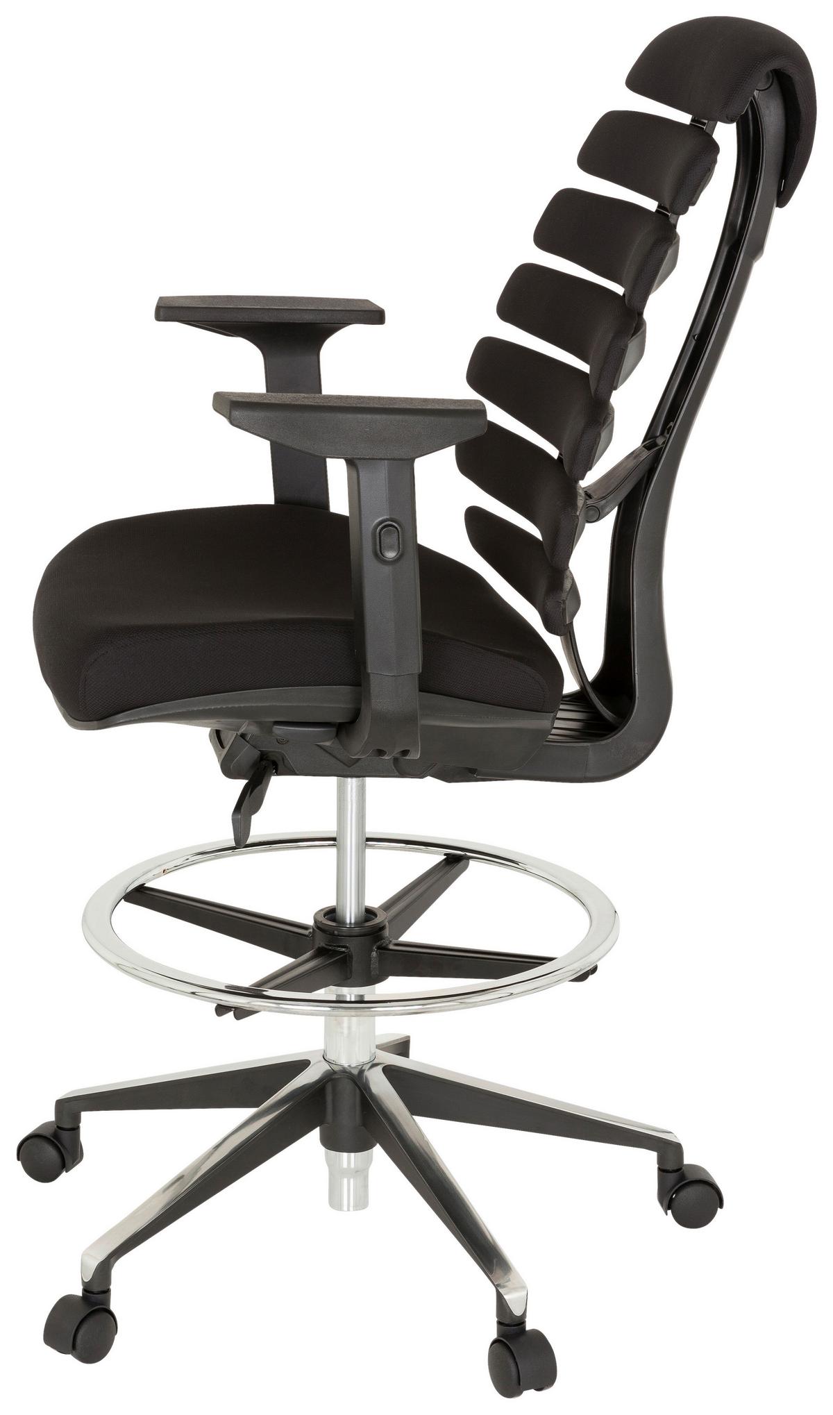 Drehstuhl Ergo Line Ii Work Schwarz - Schwarz, MODERN, Kunststoff/Textil (62/131/65cm) - MID.YOU