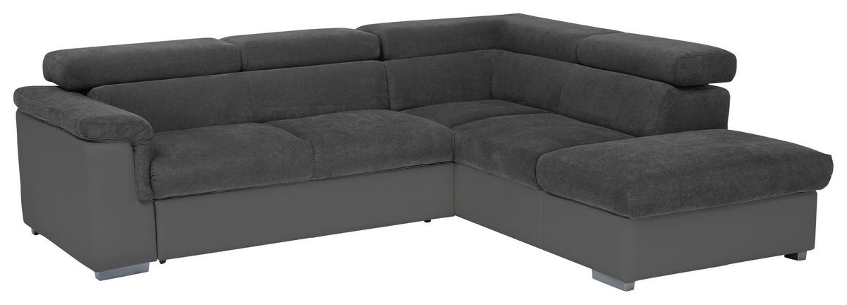 Ecksofa Mit Schlaffunktion + Bettkasten Milla Schwarz/fango - Fango/Schwarz, Basics, Holz/Textil (252/217cm) - MID.YOU