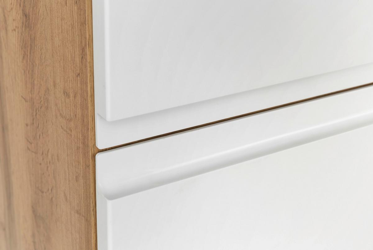 Midischrank Bad Varese B: 40 cm Weiß/Wotaneiche Dekor - Eiche Wotan/Weiß, MODERN, Holzwerkstoff (40/130/35cm) - Held