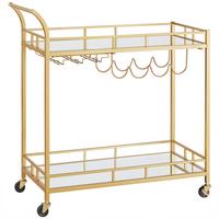 Servierwagen Glas, Goldfarben LRC090A03 - Goldfarben, Basics, Glas/Metall (86,1/90,2/38,1cm) - Boxxx
