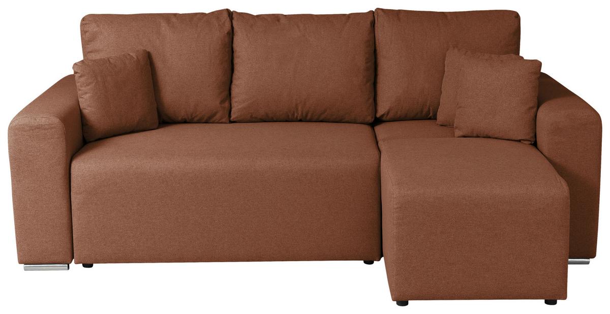 Ecksofa Bega - Chromfarben/Schwarz, Basics, Textil (240/153cm) - P & B