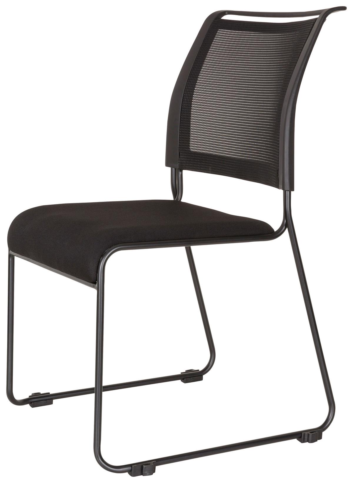 Besucherstuhl Padua V Schwarz - Schwarz, MODERN, Textil/Metall (48/87/61cm) - MID.YOU