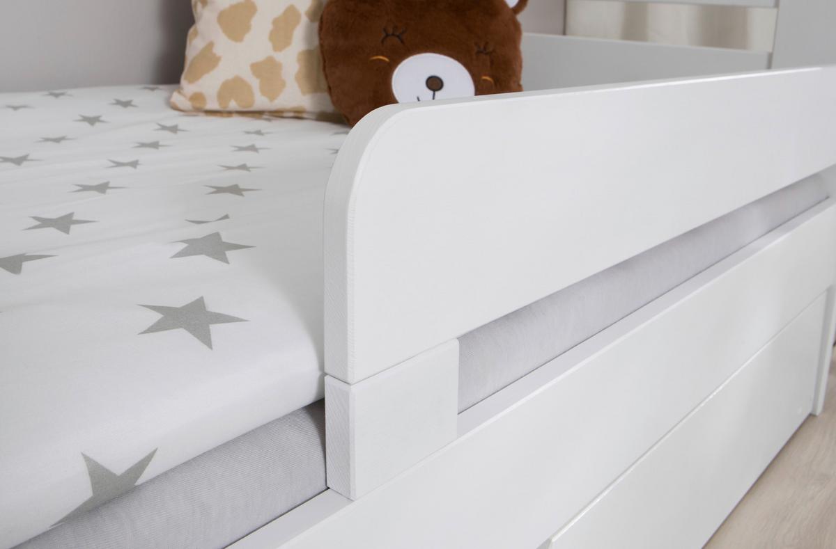 Bett Bennet Weiß Inkl. Bettkasten, 120x200 Cm - Weiß, MODERN, Holz (120/200cm) - MID.YOU