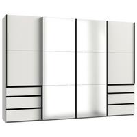Schwebetürenschrank Level 36 A Weiß Dekor/Spiegel, B: 300cm - Weiß, MODERN, Glas/Holzwerkstoff (300/216/65cm) - MID.YOU