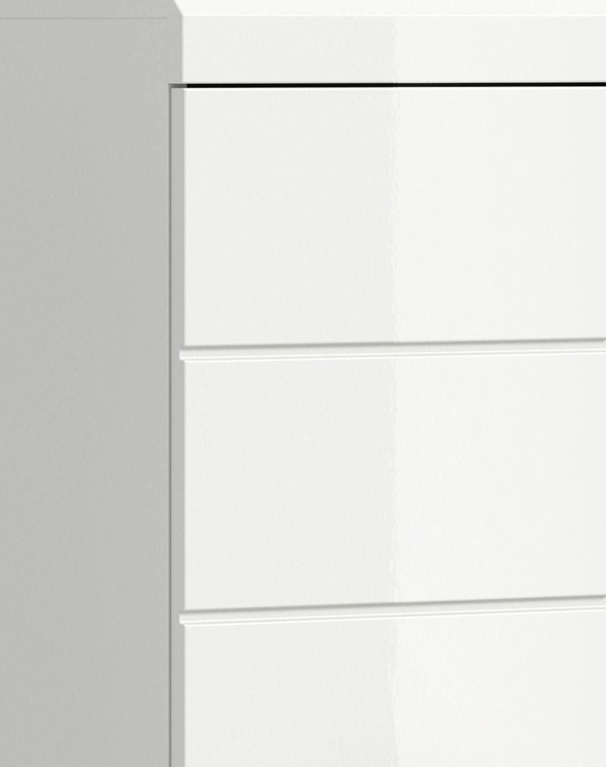 Badezimmer Scout Weiß B: 97 Cm - Weiß Hochglanz/Silberfarben, MODERN, Glas/Holzwerkstoff (97cm) - MID.YOU
