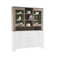 Kommodenaufsatz B: 148 cm Edmonton, Samdal Eiche Dekor - Eichefarben/Anthrazit, Basics, Glas/Holzwerkstoff (148/107/38cm) - MID.YOU