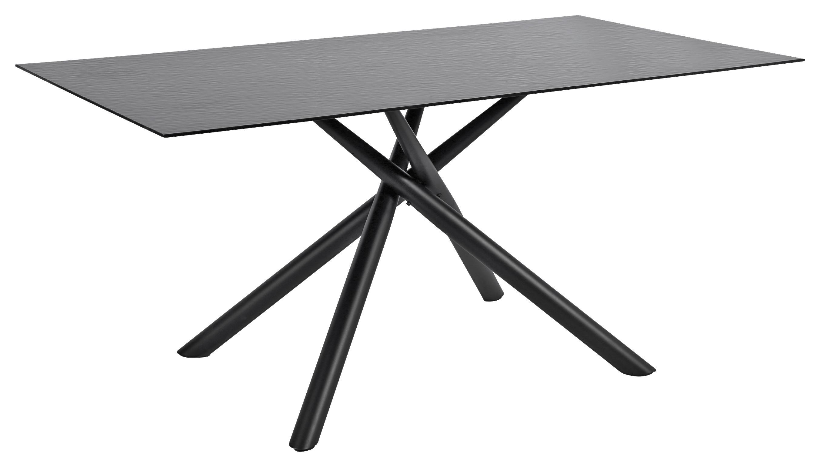 Jedálenský stôl čierne BUBBLE sklo 150 - čierna, Lifestyle, kov/sklo (150/76/90cm) - Mömax