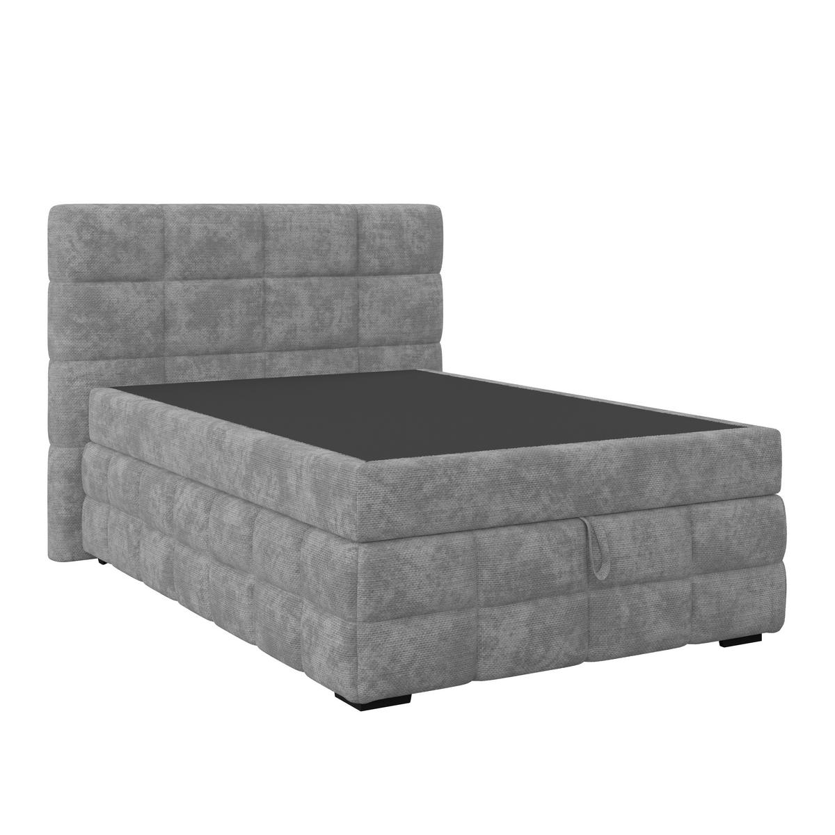 Čalúnená posteľ VEGA 140x200 cm, sivá - čierna/sivá, Trend, drevo/textil (140/200cm)