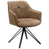 Armlehnstuhl Aurelia Schwarz/Taupe B: 57 cm - Taupe/Schwarz, MODERN, Textil/Metall (57/82/61cm) - Livetastic