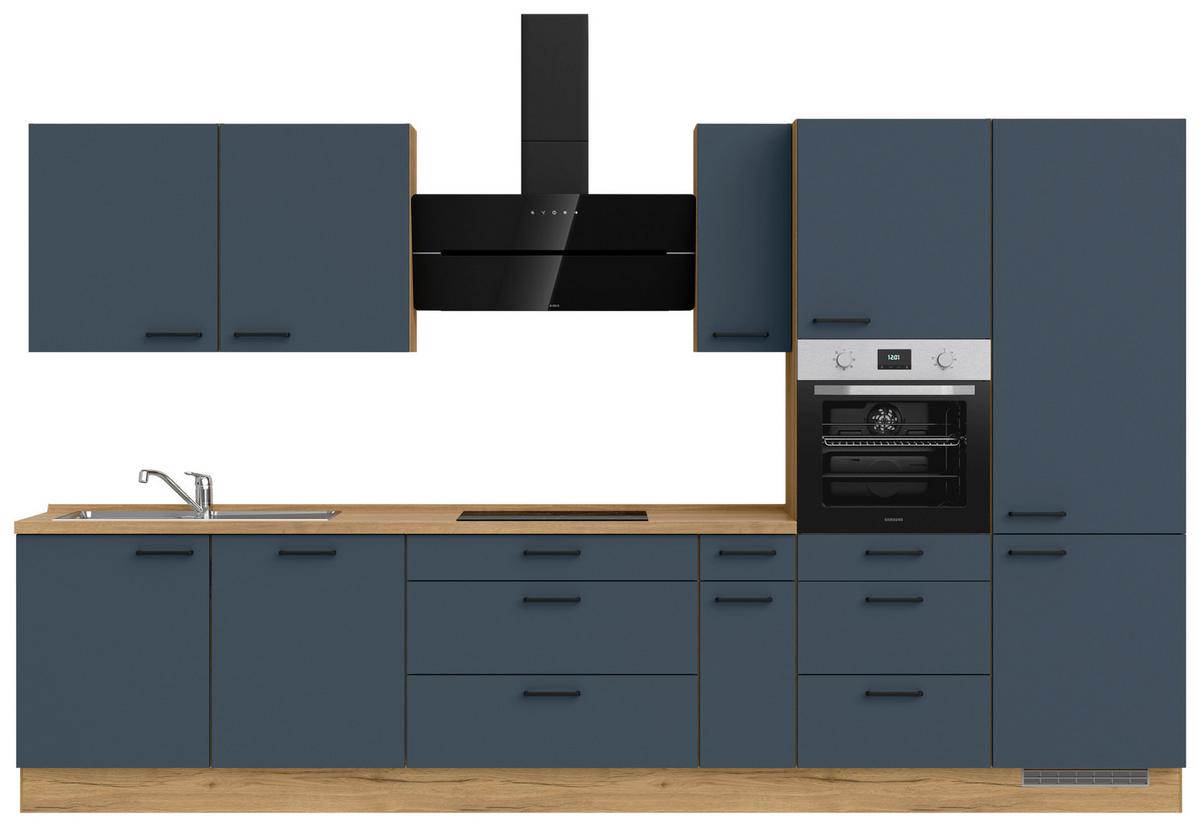 Küchenleerblock Easytouch High-Line, H12 Re. - Blau/Eichefarben, MODERN, Holzwerkstoff (360cm) - Nobilia