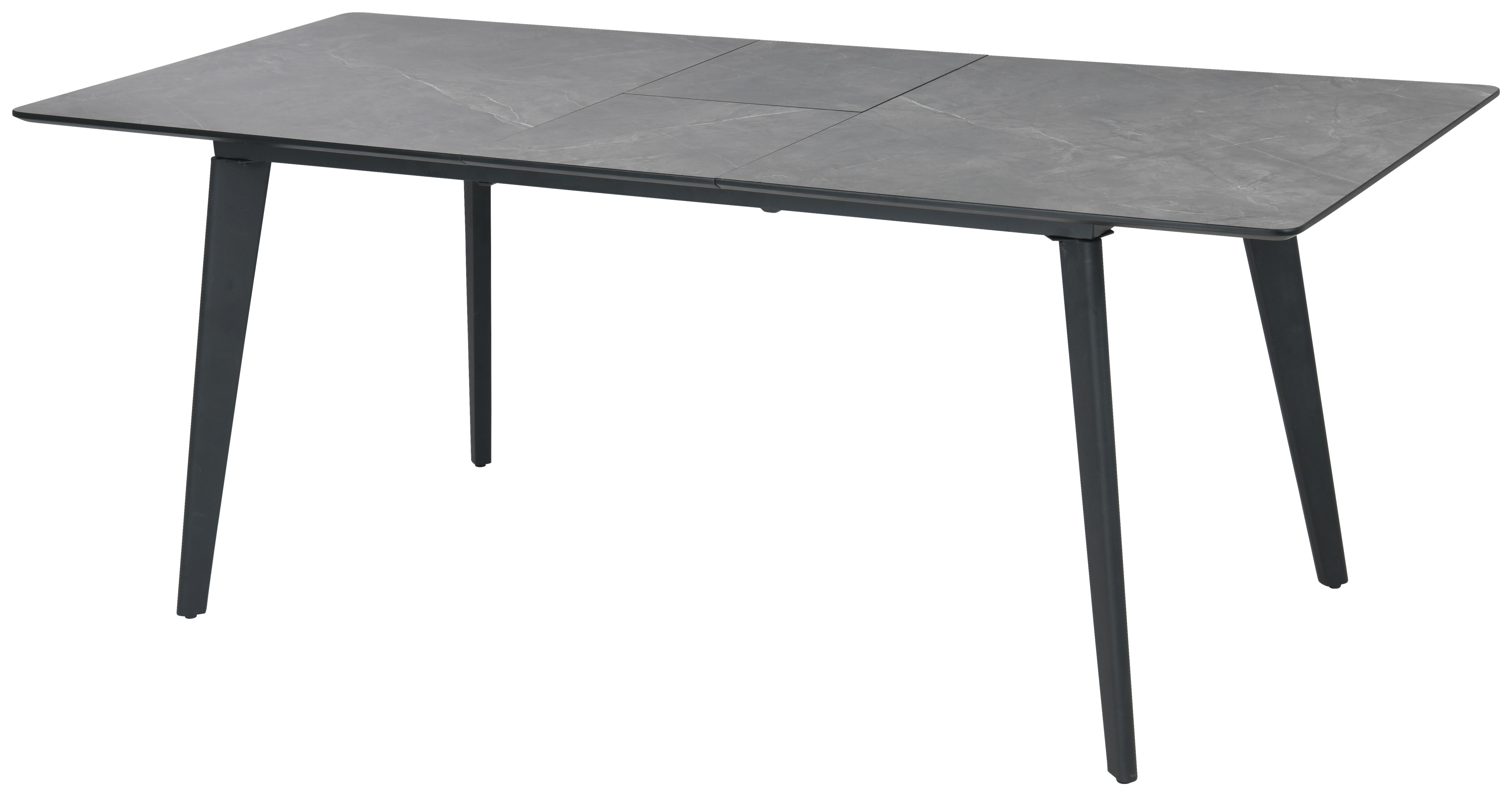 Esstisch Alvaro - Schwarz/Grau, LIFESTYLE, Holzwerkstoff/Metall (180/220/75/100cm) - MID.YOU