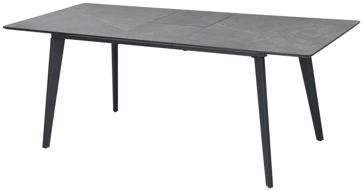 Esstisch Alvaro - Schwarz/Grau, LIFESTYLE, Holzwerkstoff/Metall (180/220/75/100cm) - MID.YOU