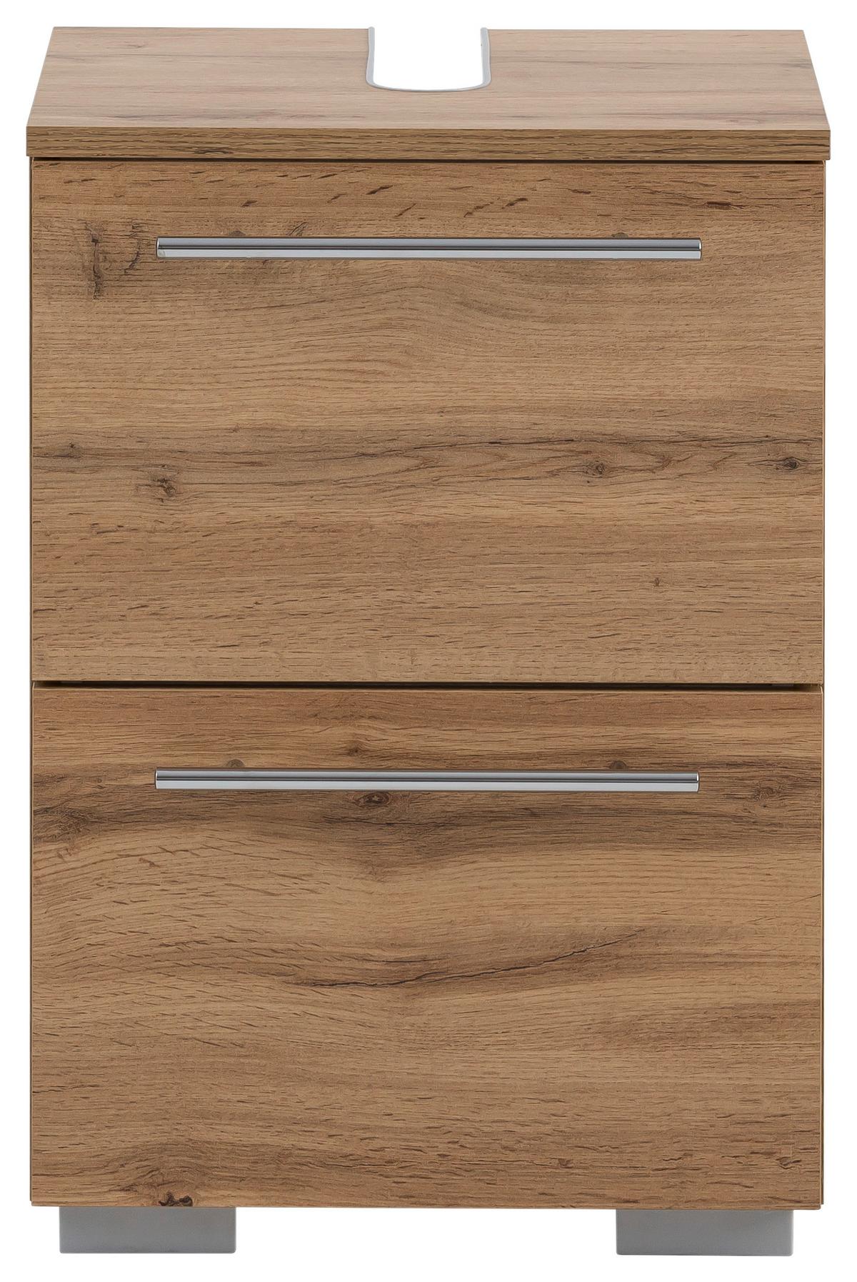 Waschbeckenunterschrank Carlos B: 40,2 Cm Eichefarben - Eichefarben/Silberfarben, KONVENTIONELL, Holzwerkstoff (40,2/59,1/35cm) - MID.YOU