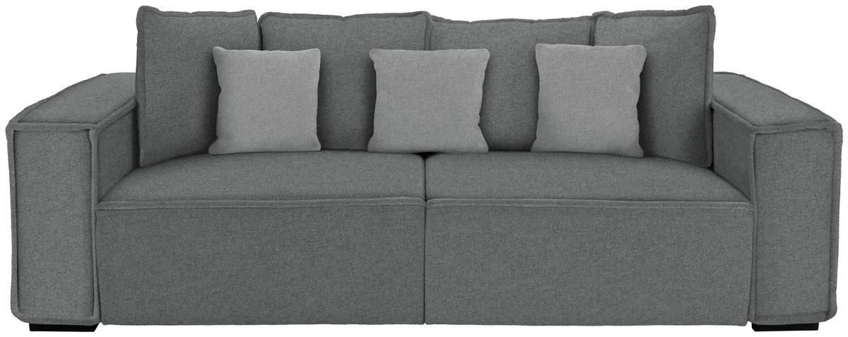 Bigsofa Mit Kissen Surf, Mikrofaser - Hellgrau/Grau, MODERN, Holz/Textil (244/62/117cm) - Luca Bessoni