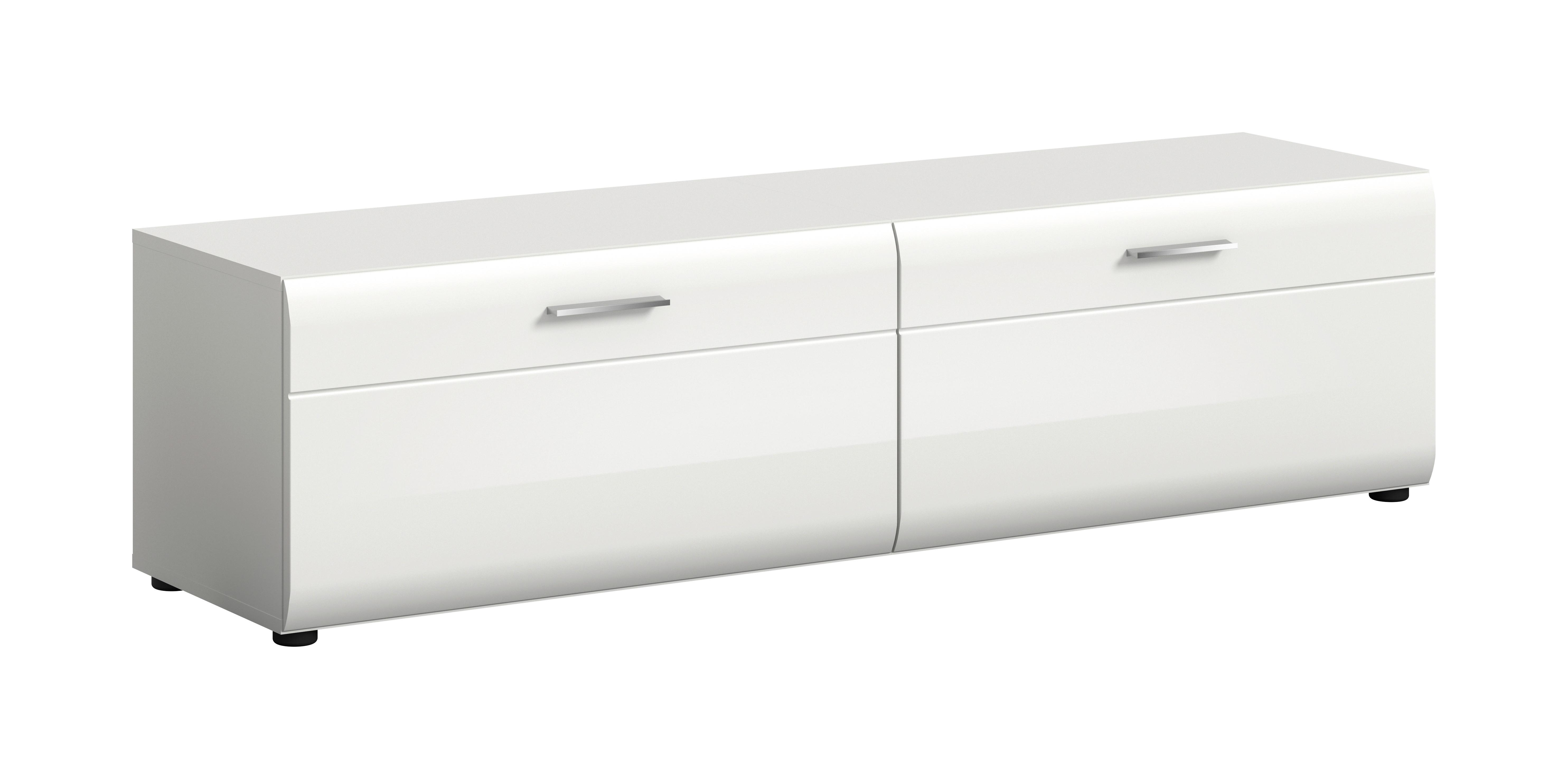 Sideboard Ice Weiß/weiß Hochglanz B: 160 Cm - Weiß Hochglanz/Schwarz, Design, Holzwerkstoff (160/41/40cm) - Livetastic