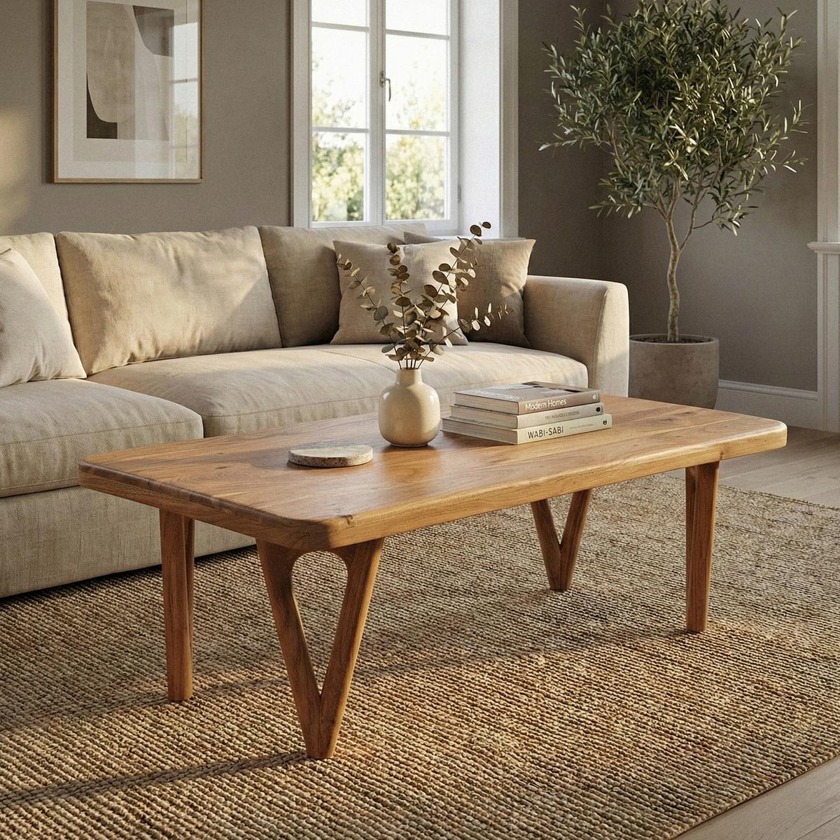 COUCHTISCH Akaziefarben L: 120cm - Akaziefarben, Design, Holz (120/60/40cm) - Livetastic
