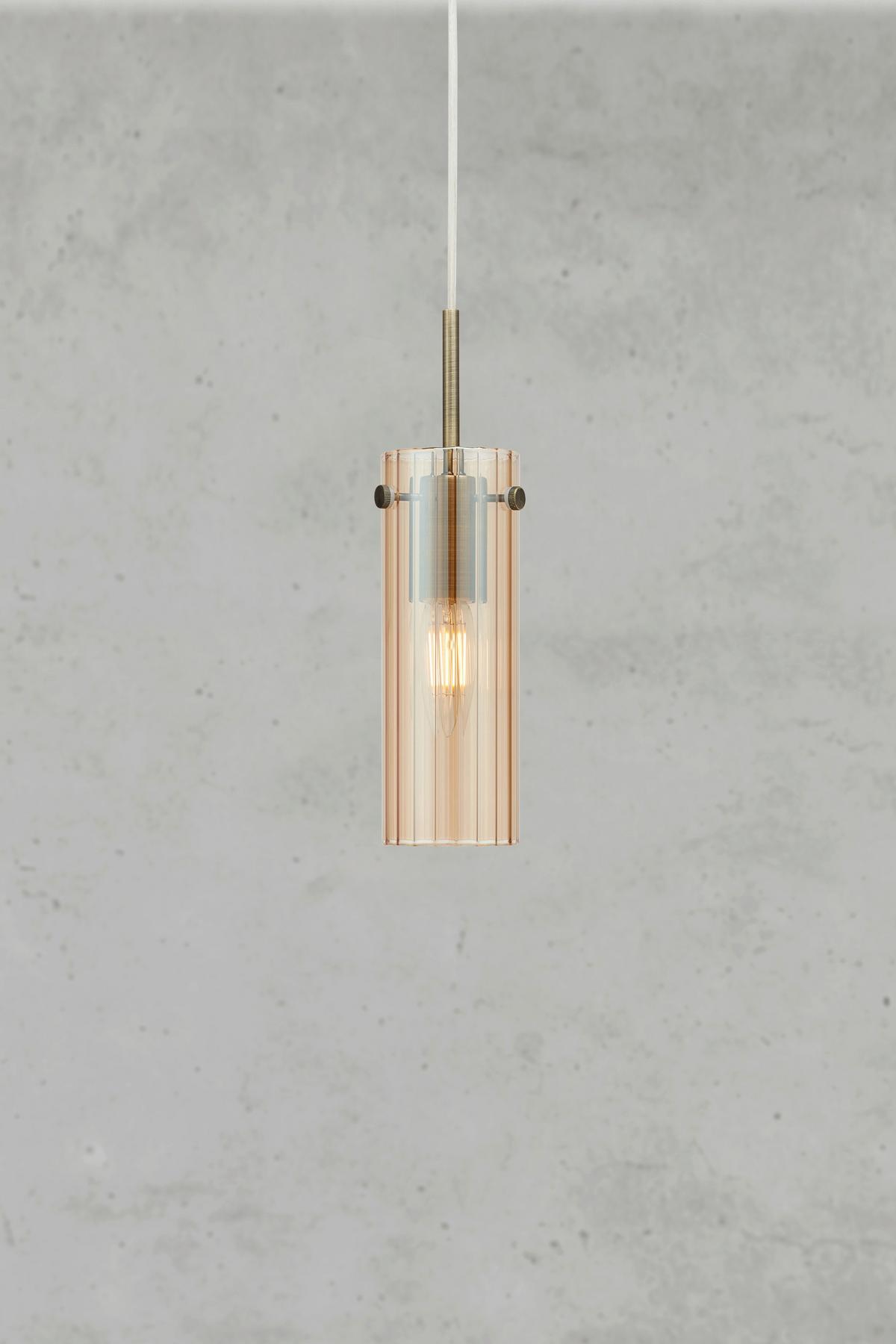 PENDELLEUCHTE Memory-Funktion, E14 - Messingfarben, Design, Glas (7/7/28,5cm) - Markslöjd