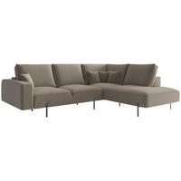 Ecksofa Celaya Champagner S: 280x223 cm - Champagner/Schwarz, Design, Textil (280/223/223cm) - Livetastic