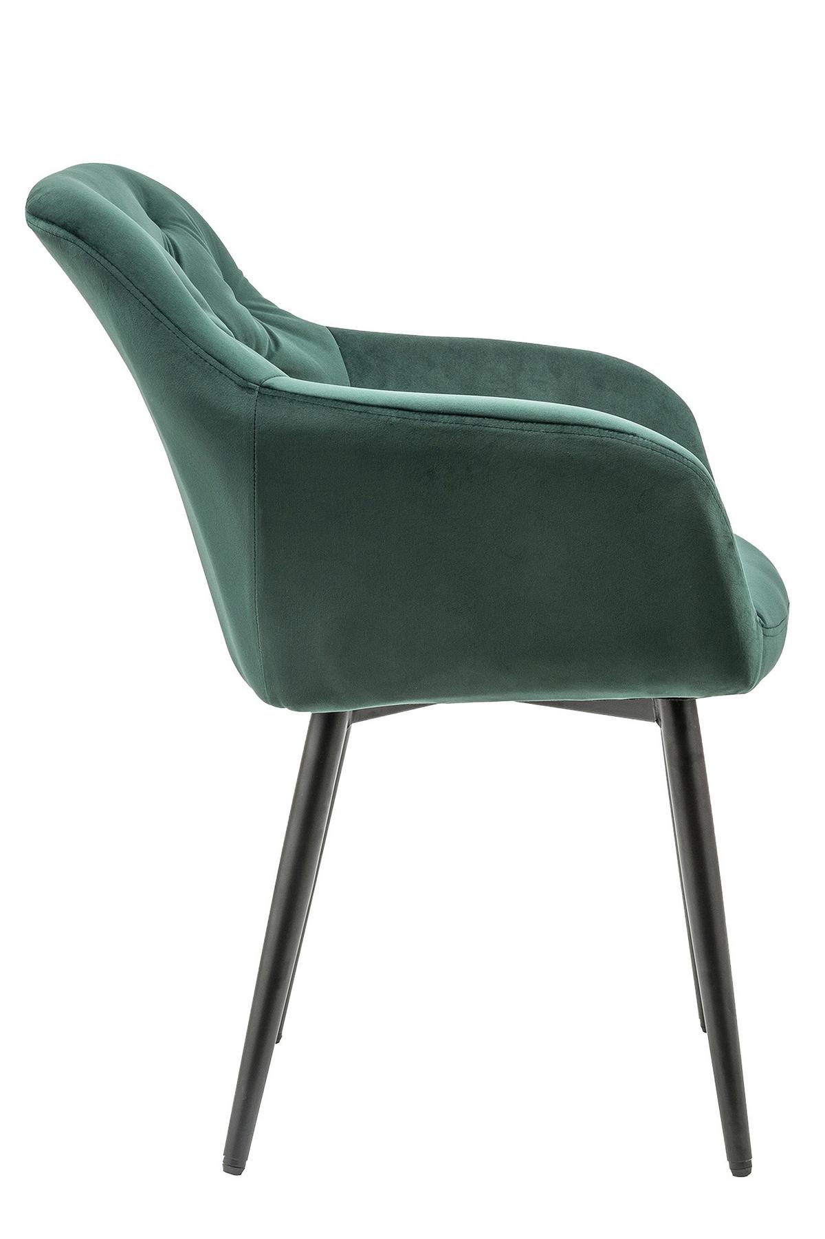 Armlehnstuhl Grün B: 61 Cm - Schwarz/Grün, MODERN, Textil/Metall (61/85/45cm) - Livetastic