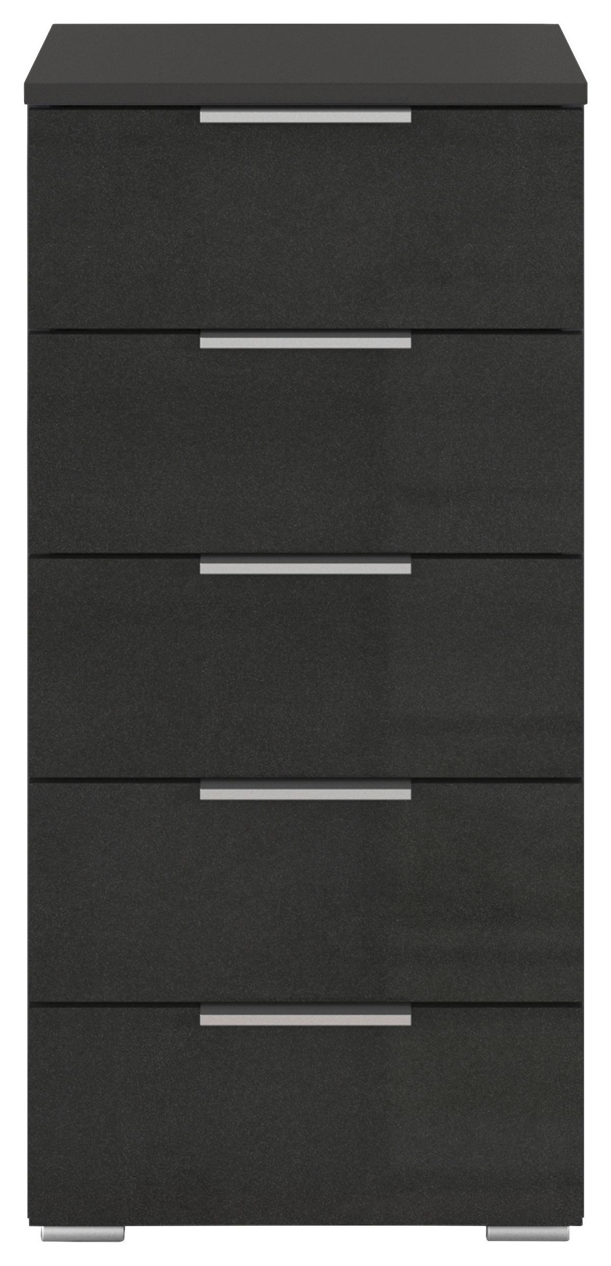 Nachtkästchen Mars 5l-Hg Weiß B: 84 cm - Grau Hochglanz/Alufarben, Basics, Holzwerkstoff (40/84/40cm)