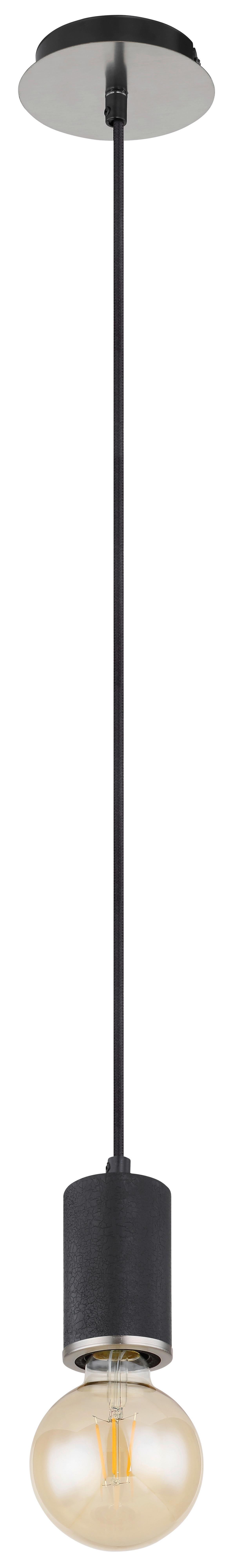 Hängeleuchte H: 160 Cm 1-Flammig, Holz/ Metall - Schwarz, Basics, Holz/Metall (12/160cm) - Globo