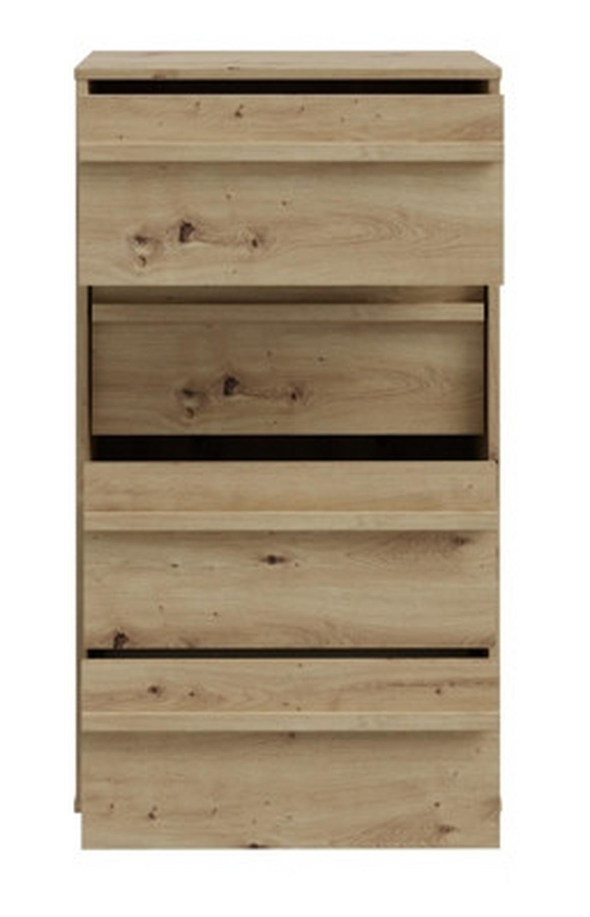 Komoda se 4 zásuvkami - dub artisan, š: 53,4cm - dub artisan, Moderní, kompozitní dřevo (53,4/94,4/42cm)